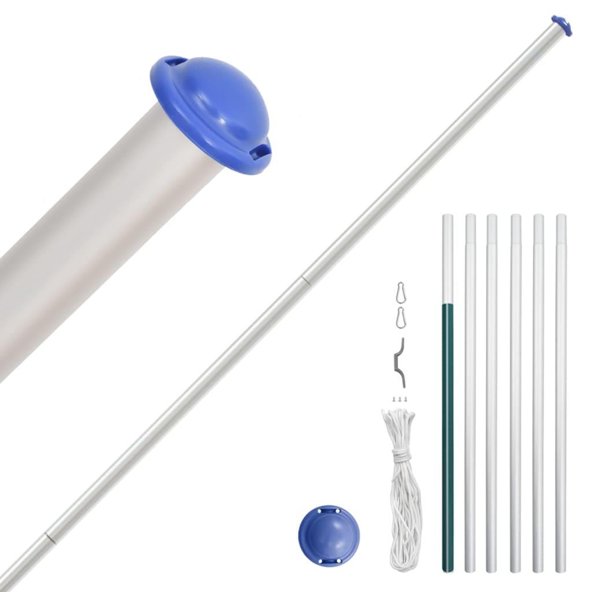 Voir la diapositive 3 : VIDAXL Drapeau de la France et mat 6,23 m Aluminium