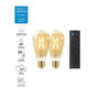 Voir la diapositive 2 : WIZ Kit de demarrage WiZ 2 ampoules connectees Edison Blanc variable E27 50W + Telecommande nomade variateur de lumiere