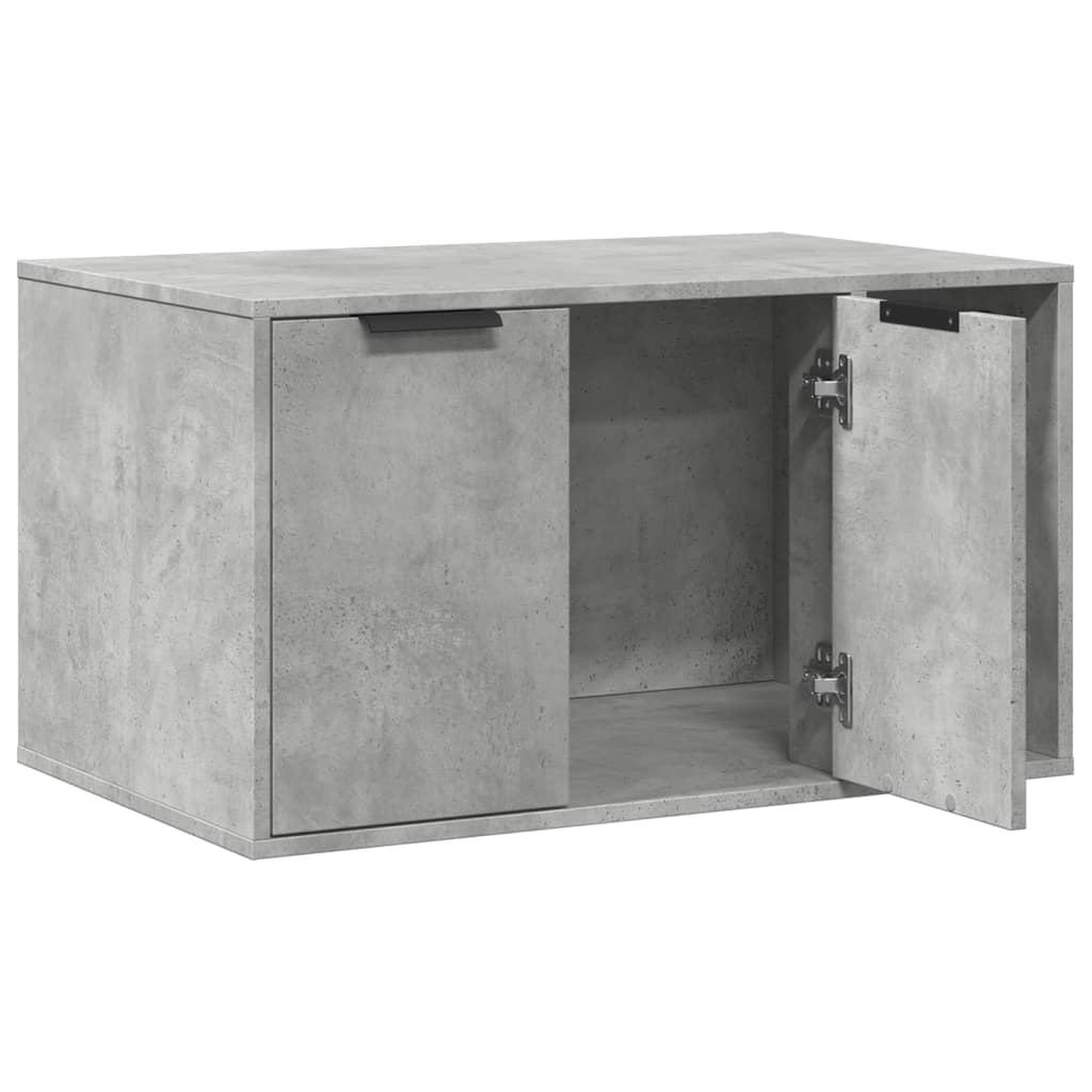 Voir la diapositive 4 : VIDAXL Meuble de bac a litiere pour chat gris beton bois d'ingenierie