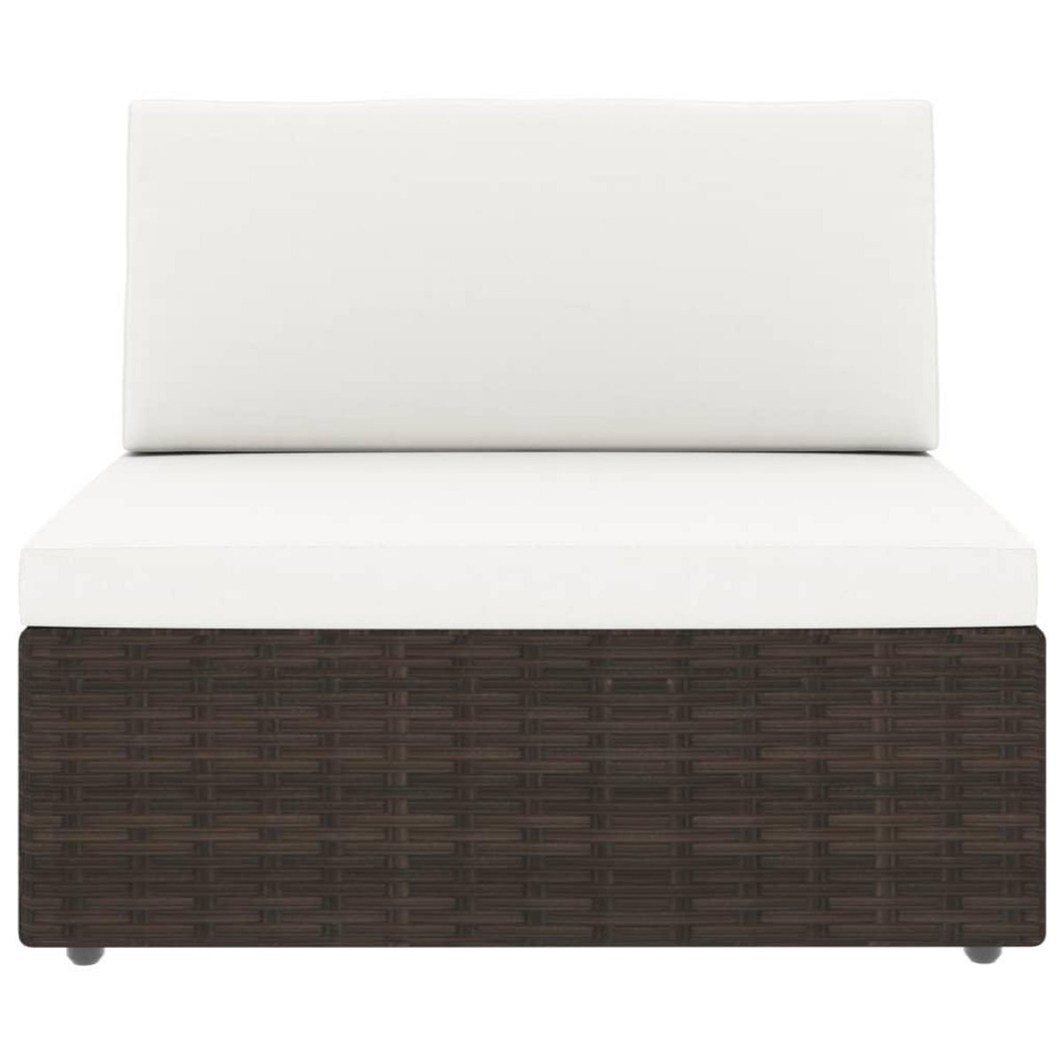 VIDAXL Salon de jardin 6 pcs avec coussins Marron Resine tressee