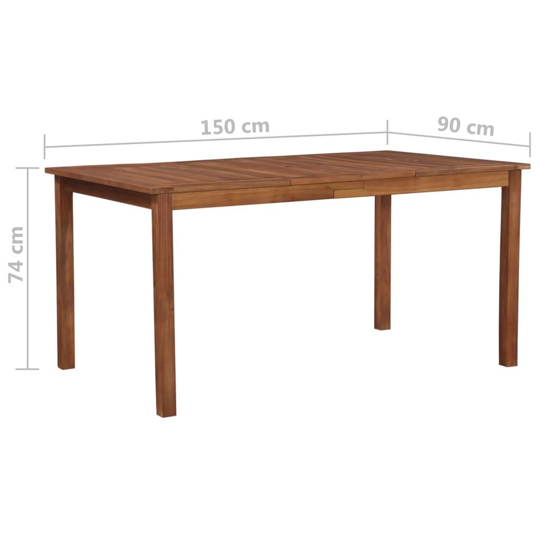 Voir la diapositive 5 : VIDAXL Table de jardin 150x90x74 cm Bois d'acacia massif