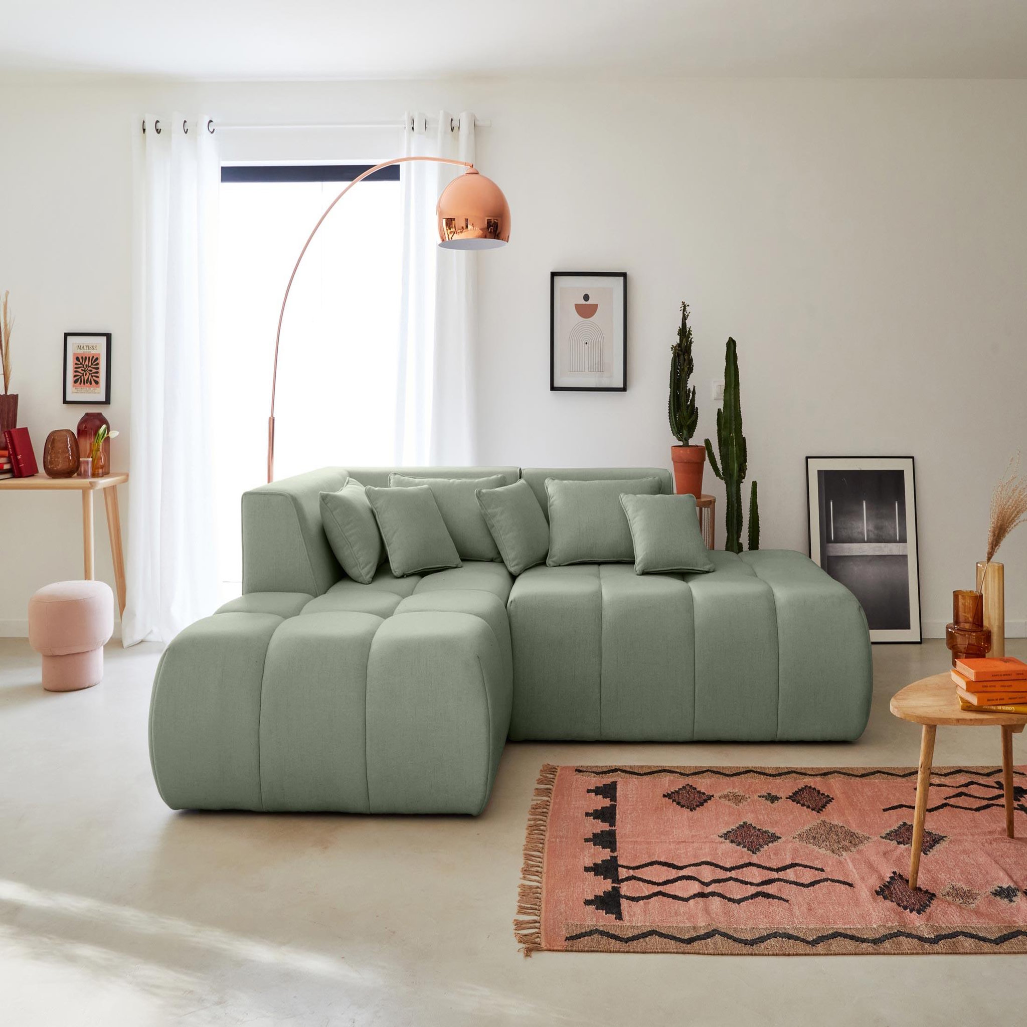 Voir la diapositive 6 : LISA DESIGN Caracas - canapé modulable d'angle gauche - 4 places - en tissu