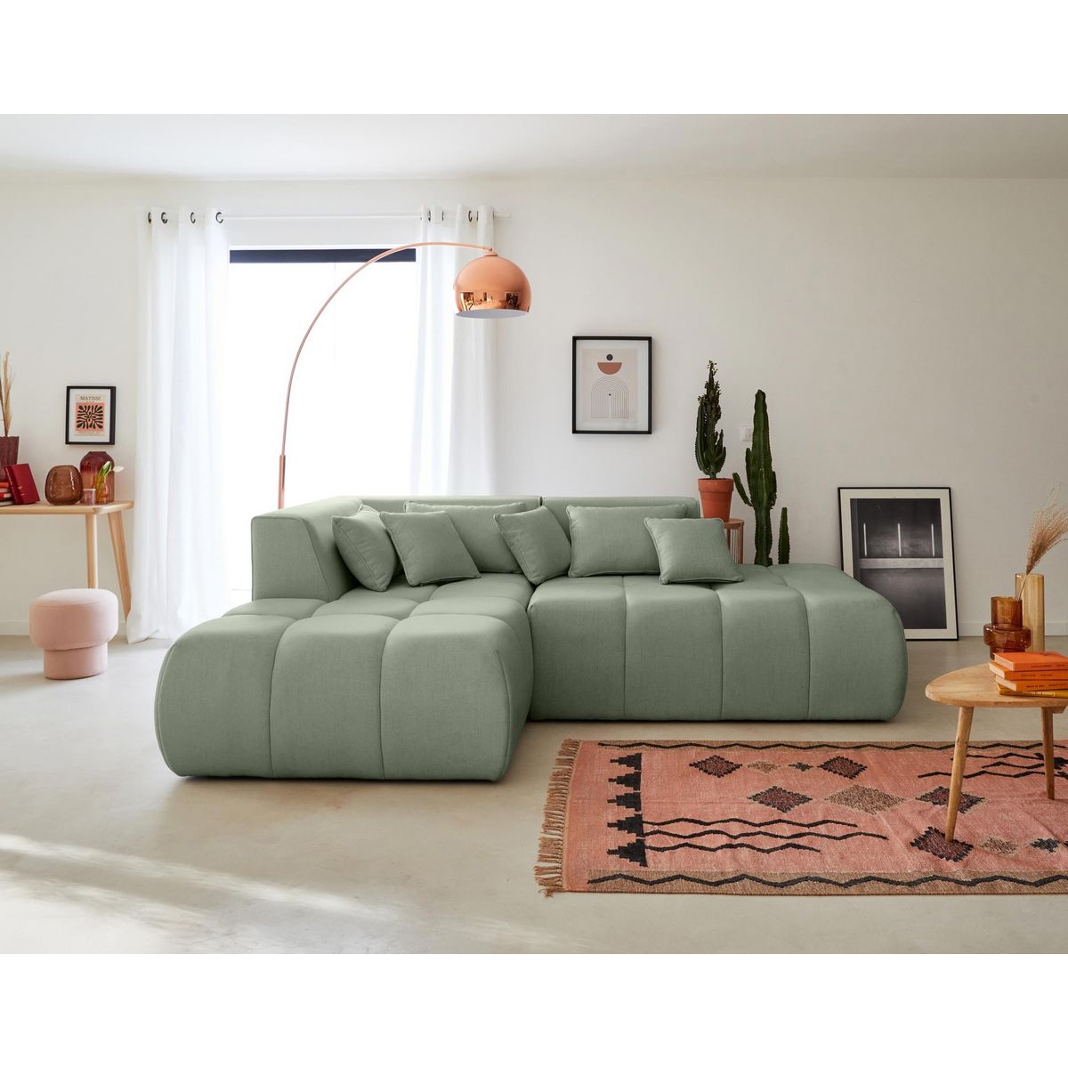 LISA DESIGN Caracas - canapé modulable d'angle gauche - 4 places - en tissu