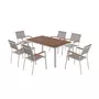CREADOR Table de jardin bois eucalyptus aluminium 180/240x99x74cm EUCALYPTUS
