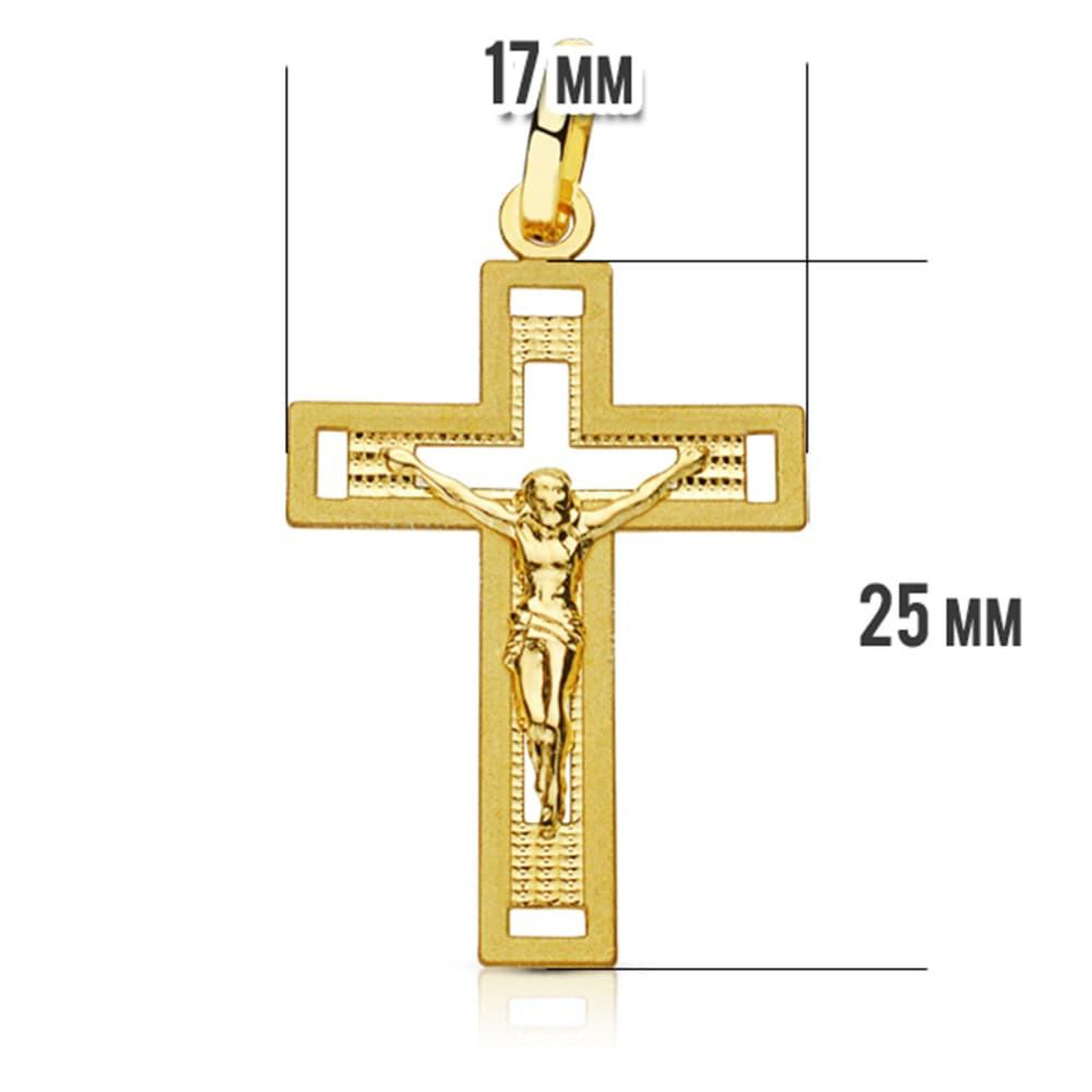 Voir la diapositive 2 : L'ATELIER D'AZUR Pendentif  - Médaille Christ sur la Croix Or 18 Carats 750 Jaune - Chaines Offertes
