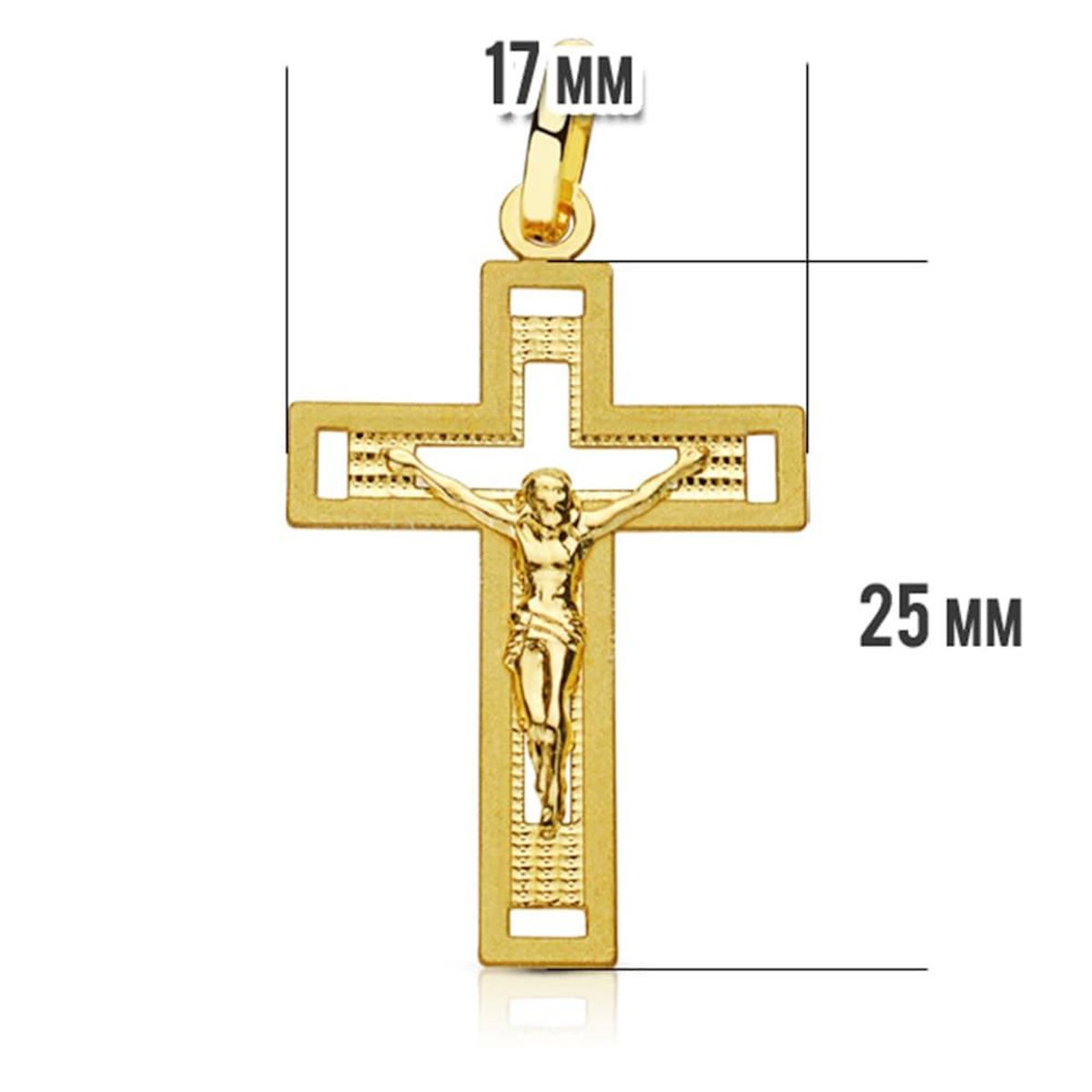 L'ATELIER D'AZUR Pendentif  - Médaille Christ sur la Croix Or 18 Carats 750 Jaune - Chaines Offertes