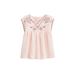 Petit Béguin Blouse enfant en gaze de coton Arizona. Coloris disponibles : Rose