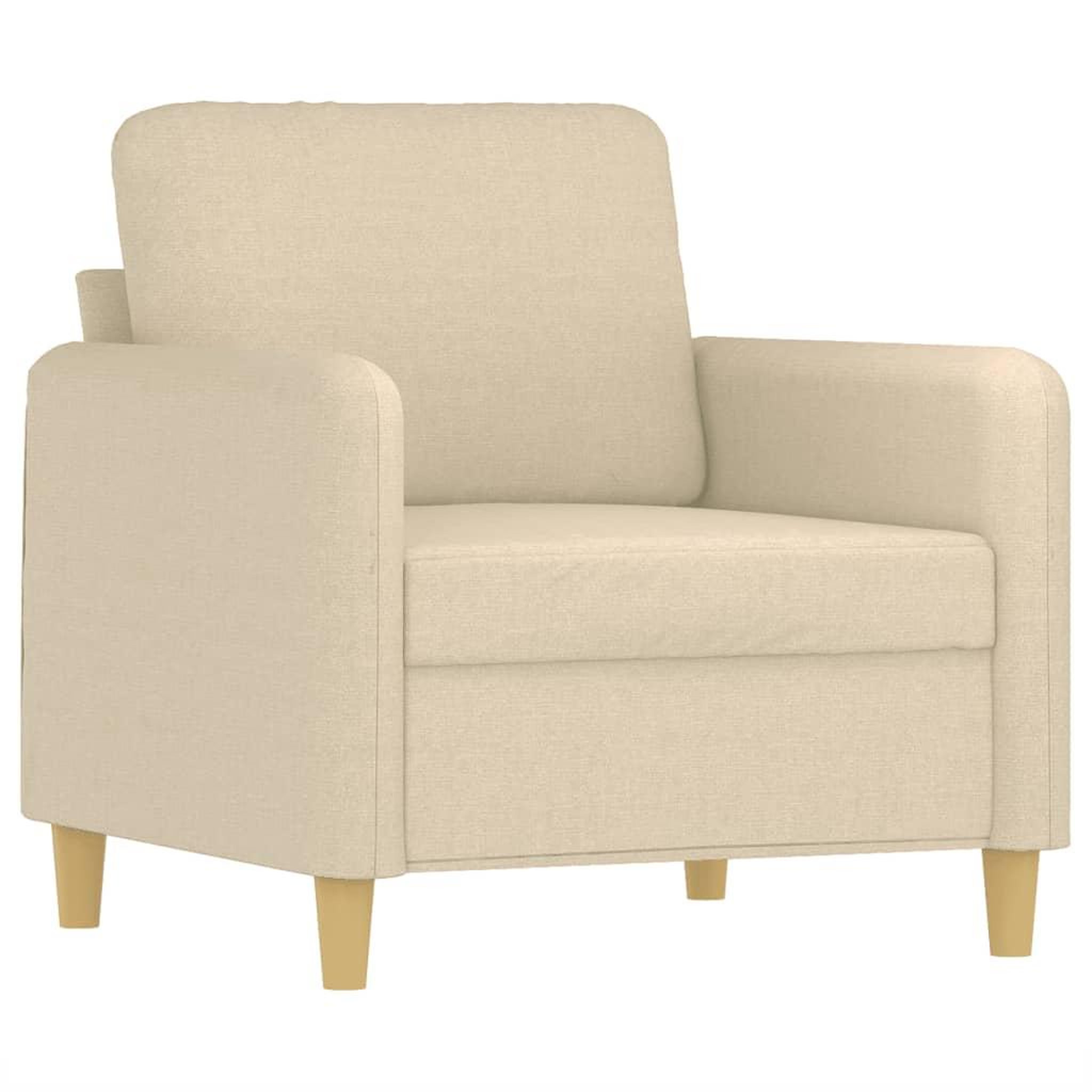 Voir la diapositive 3 : VIDAXL Ensemble de canapes 4 pcs avec coussins Creme Tissu