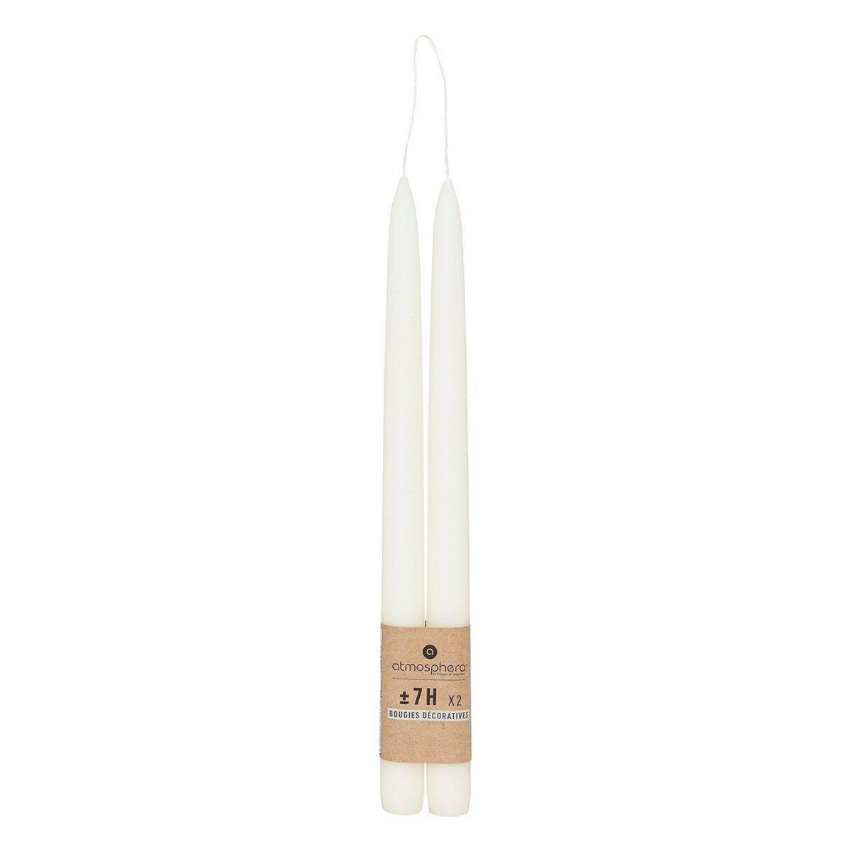 ATMOSPHERA Lot de 2 Bougies Bâton  Hugo  30cm Ivoire