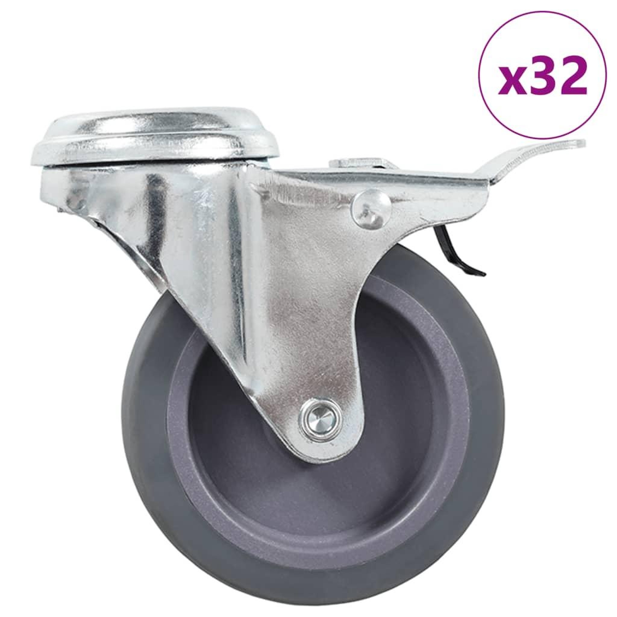 Voir la diapositive 1 : VIDAXL 32 pcs Roulettes pivotantes a trou de boulon 75 mm