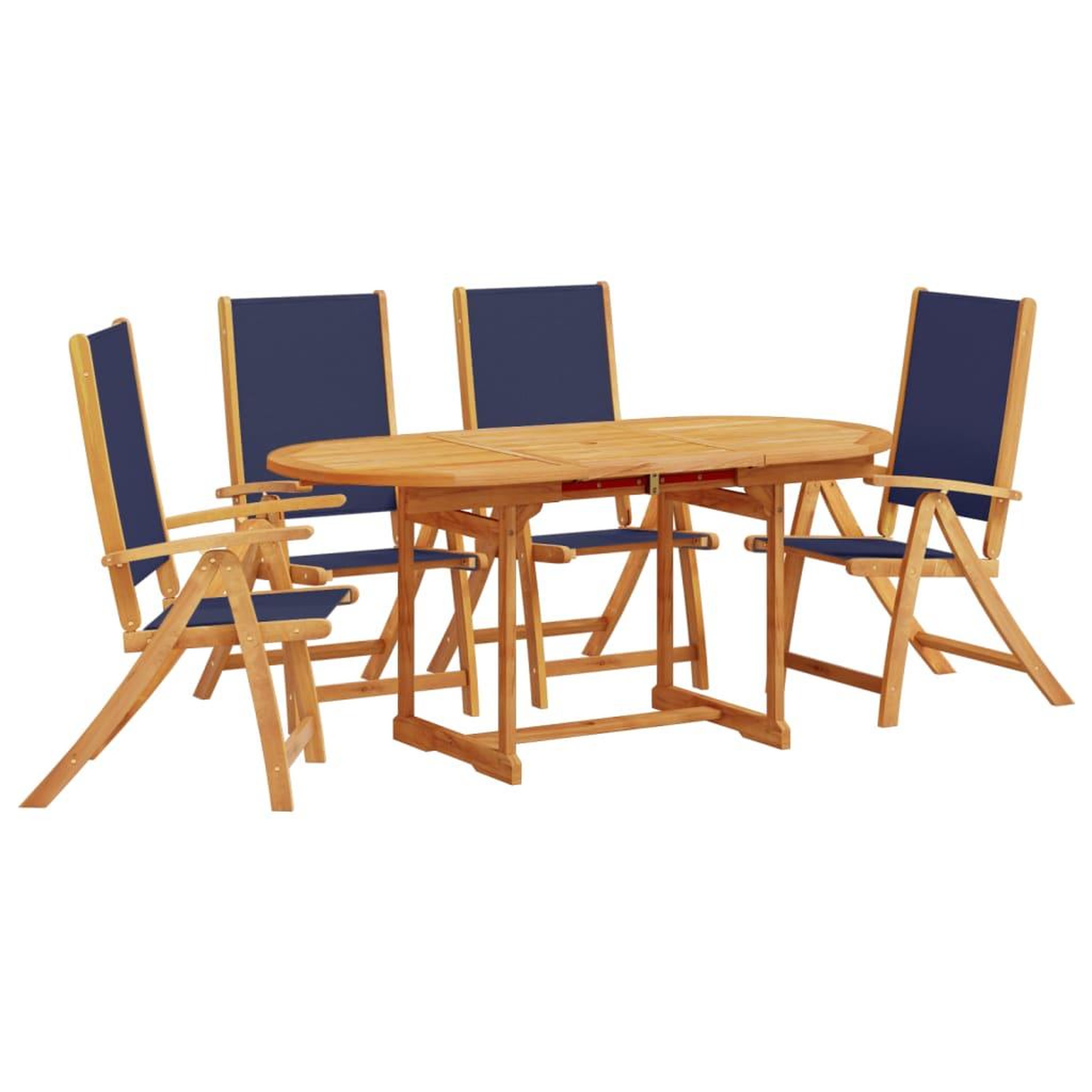 Voir la diapositive 2 : VIDAXL Ensemble a manger de jardin 5pcs bois d'acacia solide textilene