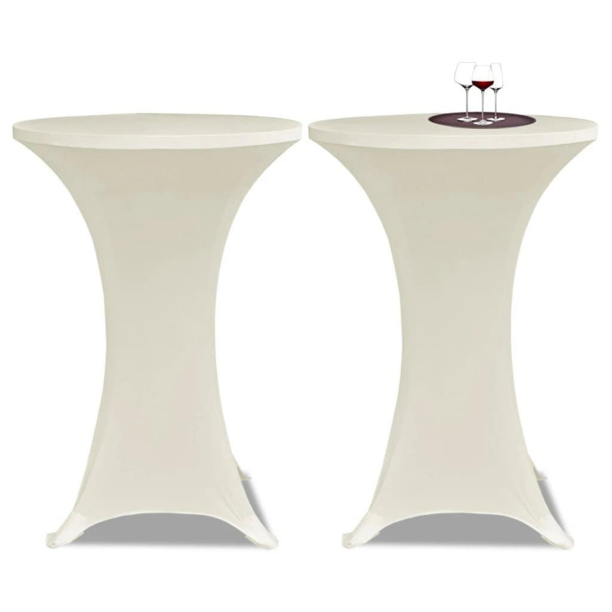 VIDAXL Housse de table Ø 70 cm Creme extensible 2 pcs