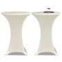 Voir la diapositive 1 : VIDAXL Housse de table Ø 70 cm Creme extensible 2 pcs