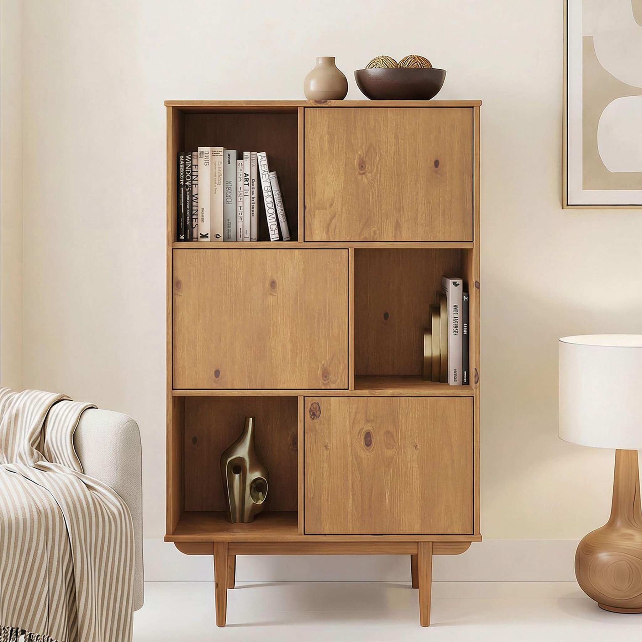 Voir la diapositive 2 : IDIMEX Buffet haut SIMONA H 139 cm en bois massif