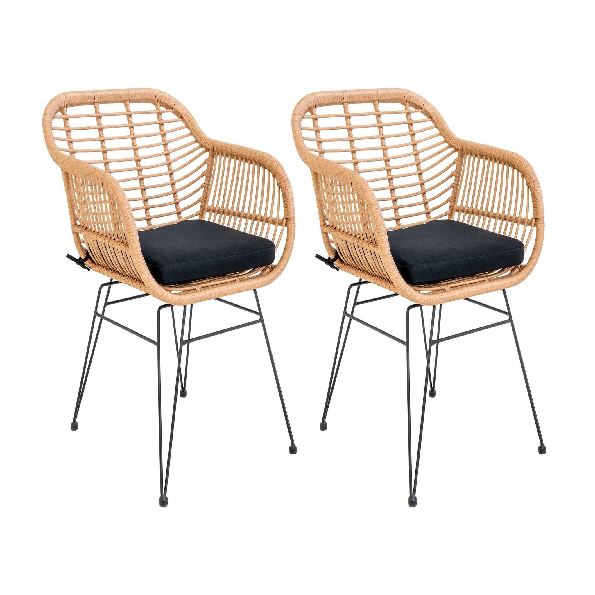 Voir la diapositive 2 : LISA DESIGN Candelaria - lot de 2 chaises - en poly rotin