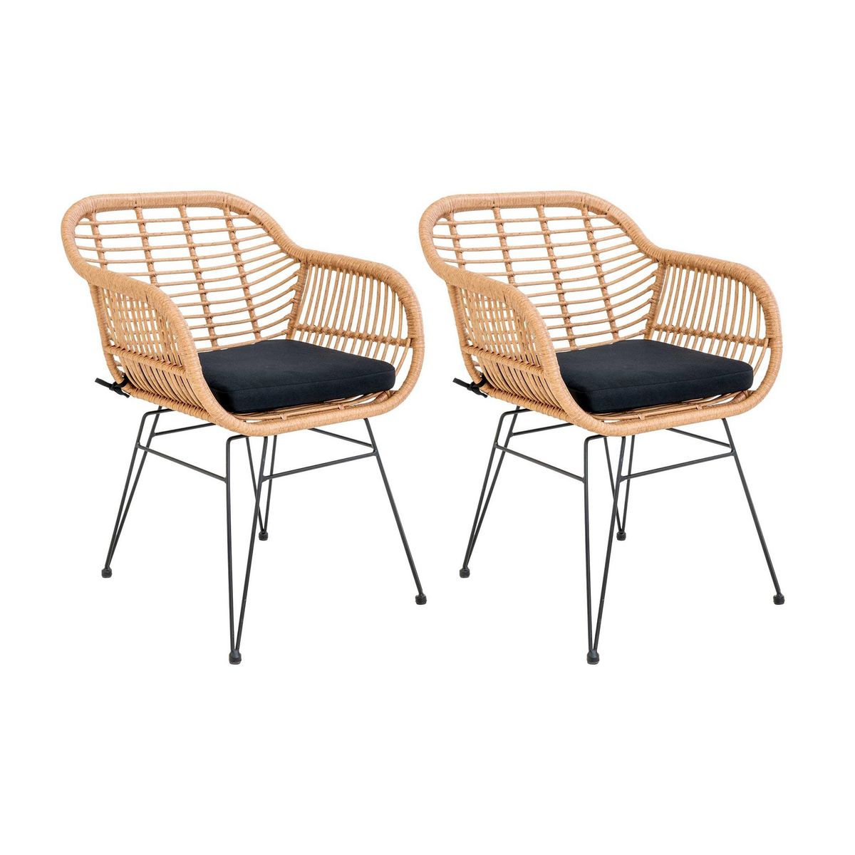LISA DESIGN Candelaria - lot de 2 chaises - en poly rotin