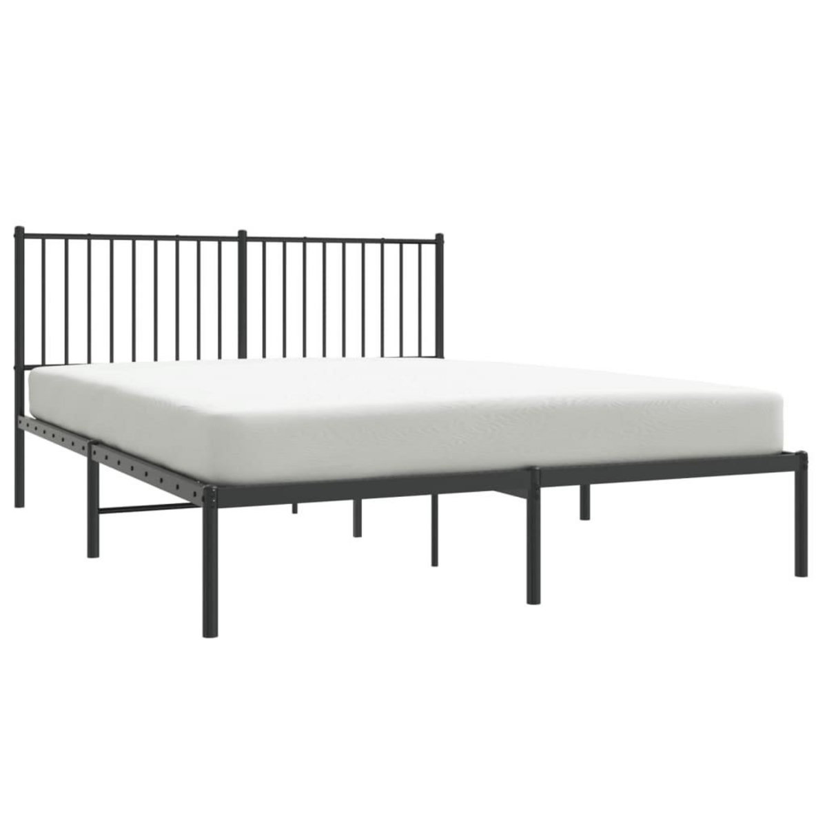 VIDAXL Cadre de lit metal sans matelas et tete de lit noir 160x200 cm