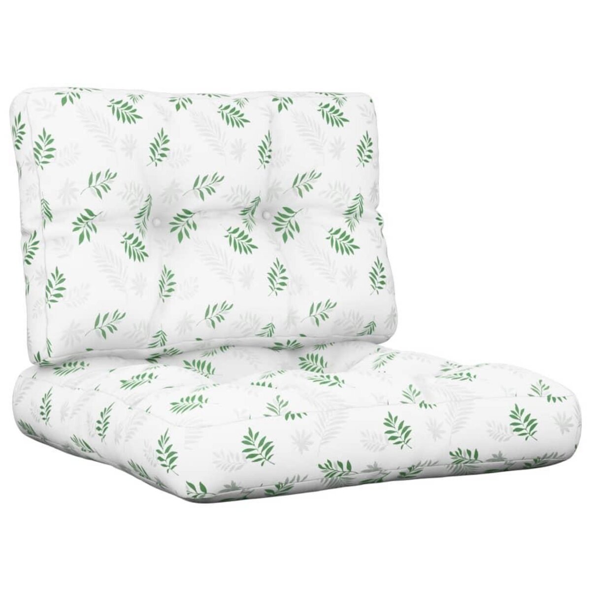 VIDAXL Coussins de palette lot de 2 motif de feuilles tissu