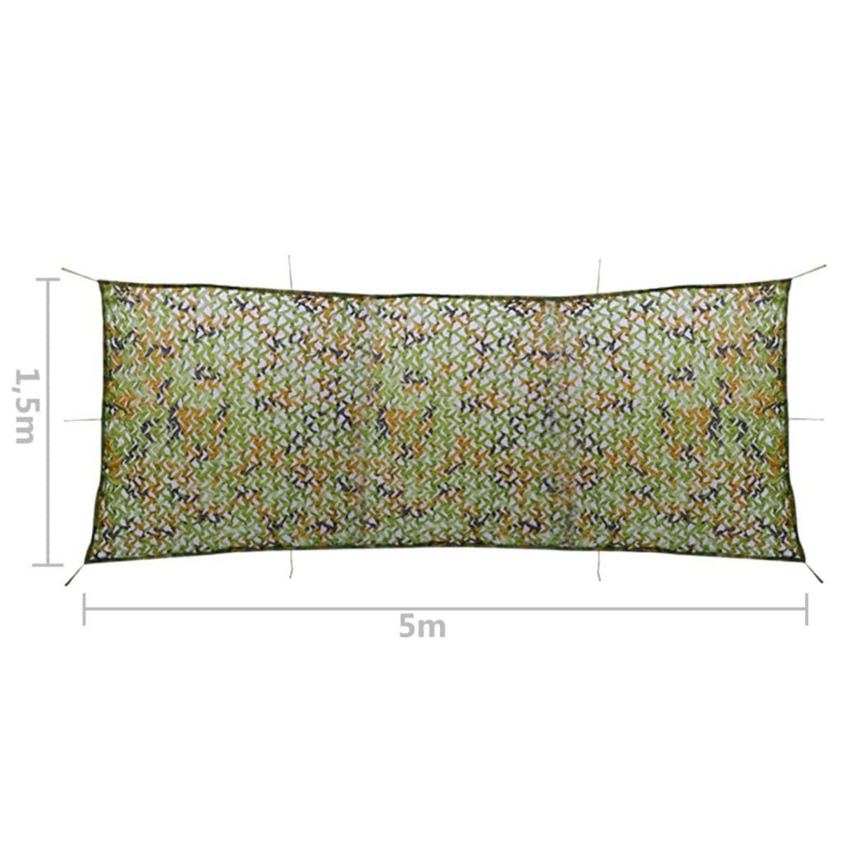 VIDAXL Filet de camouflage avec sac de rangement 1,5x5 m Vert