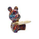 Paris Prix Statuette Ourson Assis & Vide-Poche  Psyco  22cm Multicolore