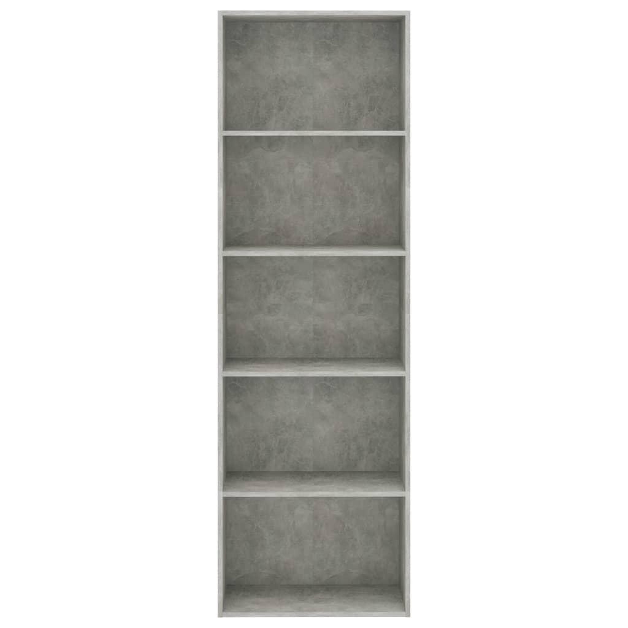 Voir la diapositive 4 : VIDAXL Bibliotheque a 5 niveaux Gris beton 60x30x189cm Bois ingenierie