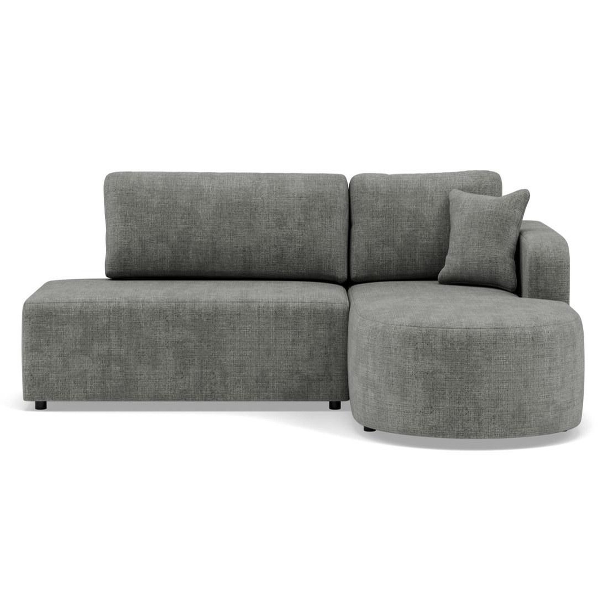 Voir la diapositive 1 : BEST MOBILIER Miro - canapé d'angle droit 4 places convertible avec coffre en velours texturé