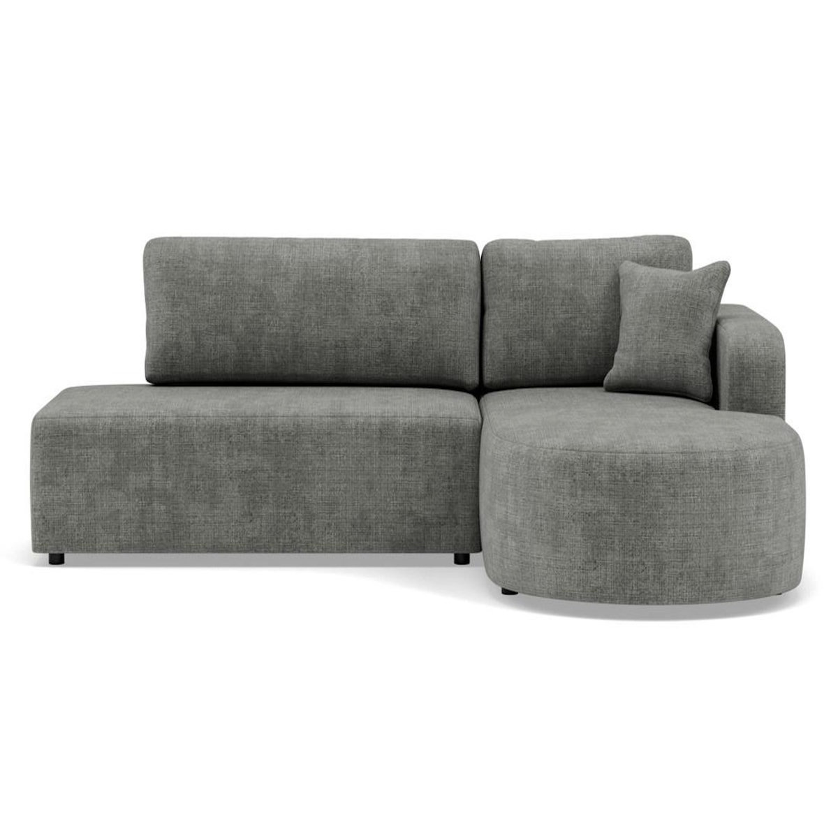 BEST MOBILIER Miro - canapé d'angle droit 4 places convertible avec coffre en velours texturé