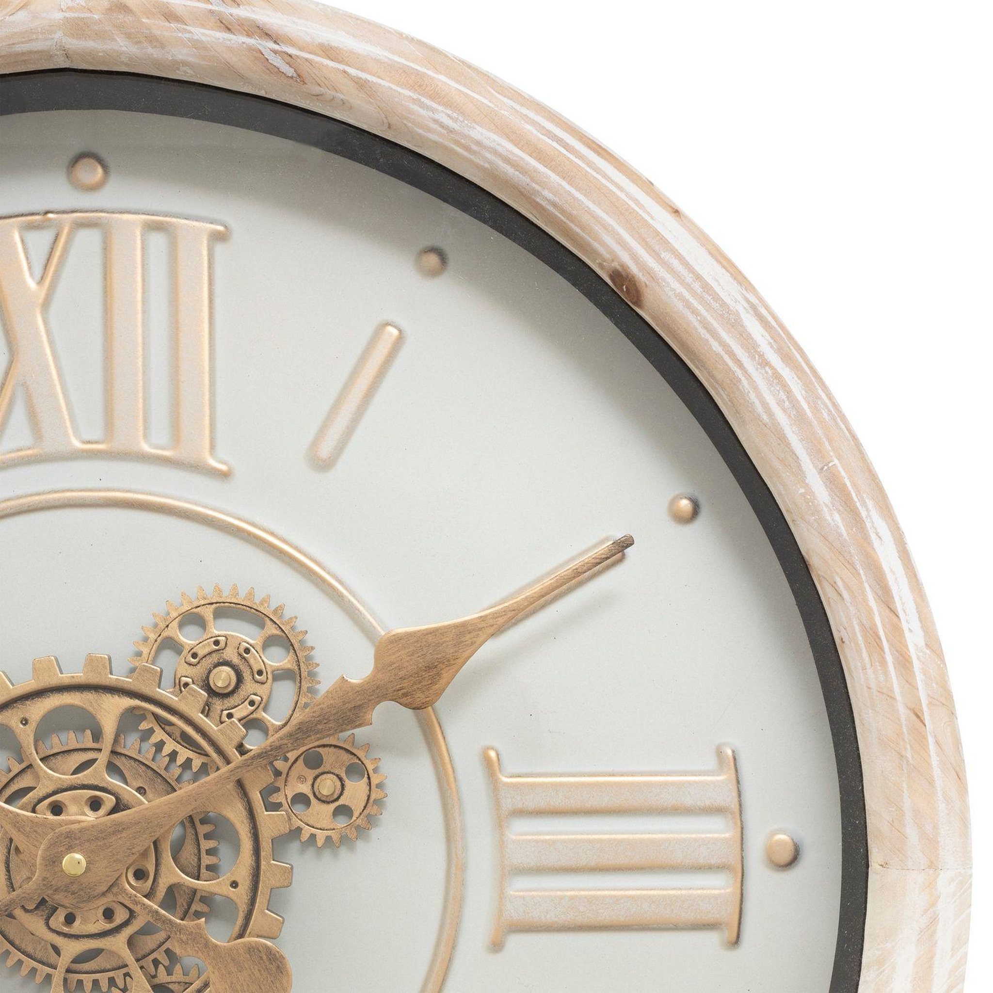 Voir la diapositive 3 : ATMOSPHERA Horloge murale avec mécanisme en bois sonika - diam 50 cm - beige