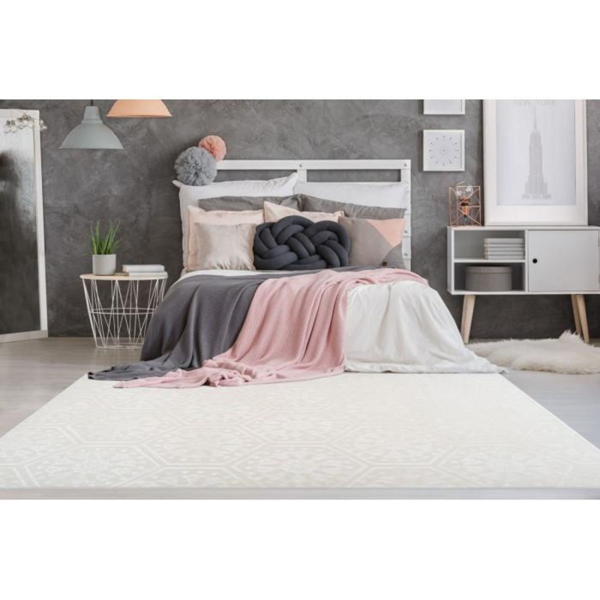 Paris Prix Tapis Moderne Fait Main  Monroe II  Blanc