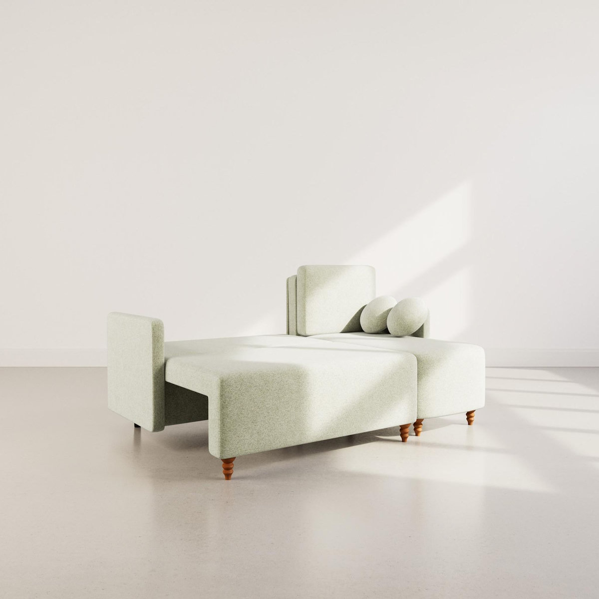 BEST MOBILIER Calypso - canapé d'angle réversible 4 places convertible avec coffre en tissu