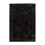 Paris Prix Tapis Patchwork en Cuir Fait Main  Voila  Noir. Coloris disponibles : Noir