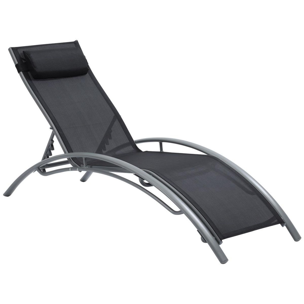 Habitat et Jardin Bain de soleil en aluminium  Beauty  - Phoenix - Noir/Gris - Lot de 2