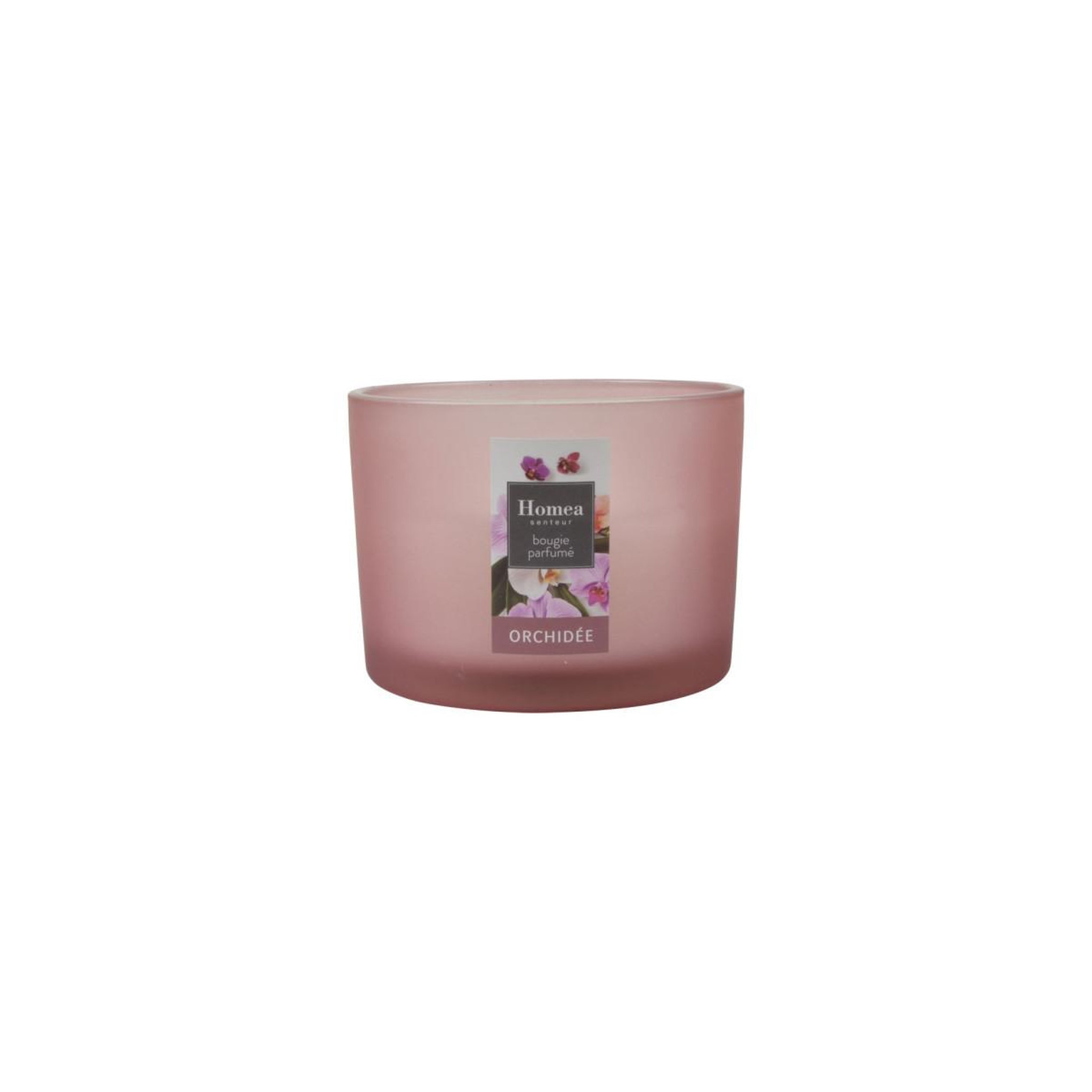 Voir la diapositive 2 : HOMEA Bougie verrine parfumée  essentiel ii  11cm orchidée