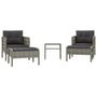 Voir la diapositive 2 : VIDAXL Salon de jardin 5 pcs avec coussins Gris Resine tressee
