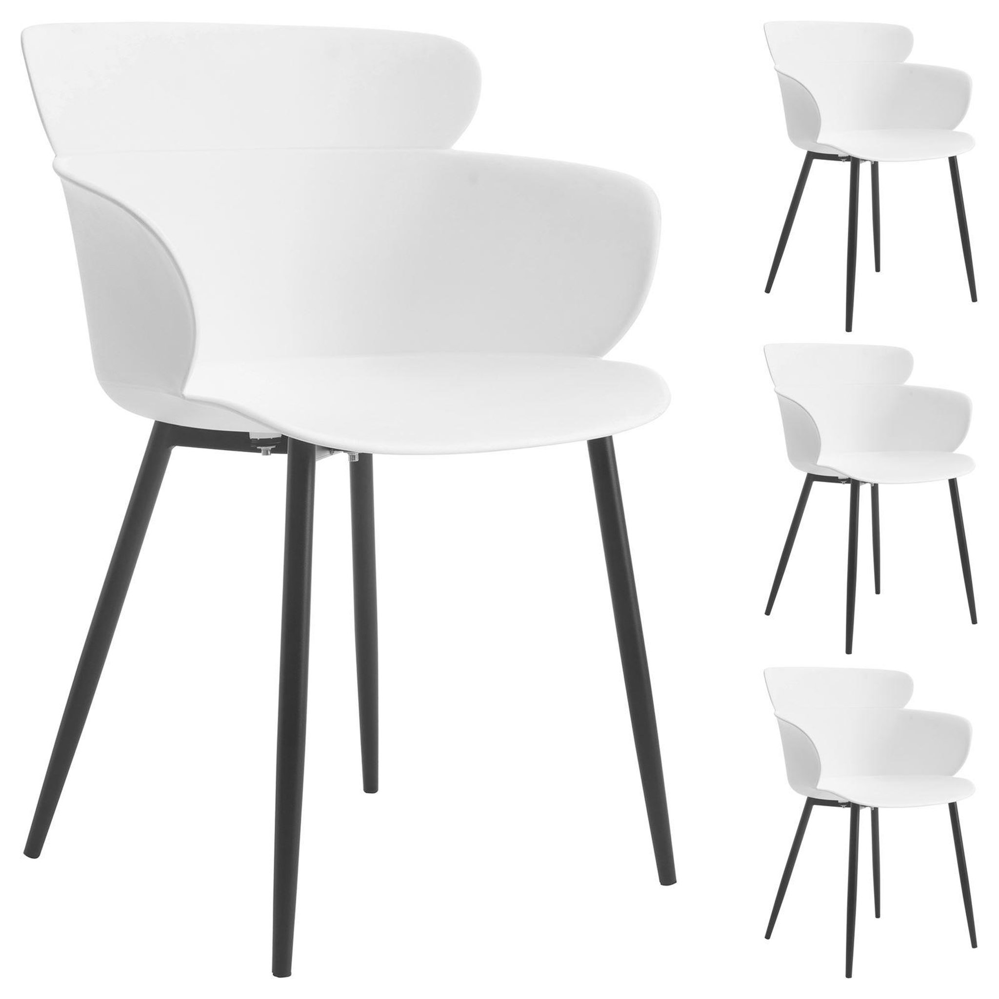 Voir la diapositive 1 : IDIMEX Lot de 4 chaises catch, en plastique