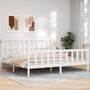 Voir la diapositive 1 : VIDAXL Cadre de lit sans matelas blanc 200x200 cm bois massif de pin