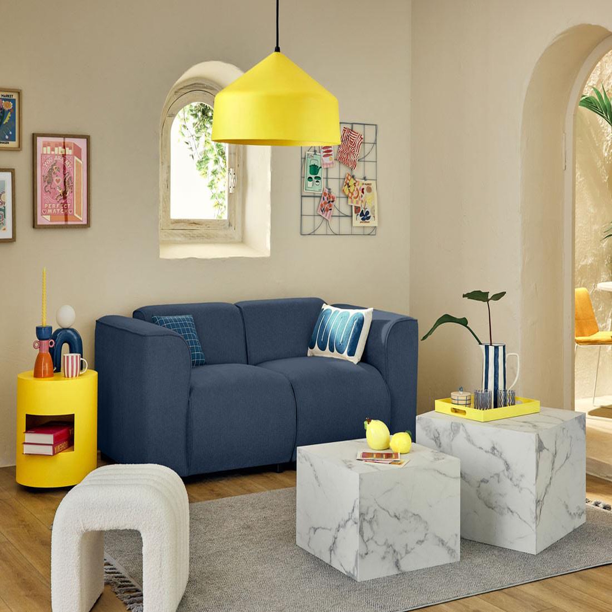 Voir la diapositive 2 : LISA DESIGN Suaro - module d'assise d'angle gauche en tissu texturé