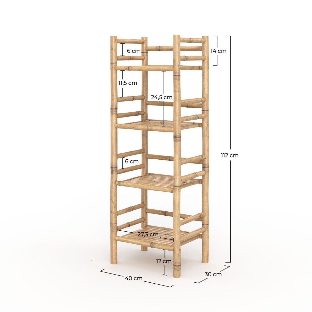 Rendez vous déco Etagère en bambou, 4 niveaux-Bami