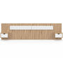 Voir la diapositive 3 : ID MARKET Tête de lit suspendue avec chevets SANTA pour lit 140, 160 et 180 cm bois et blanc