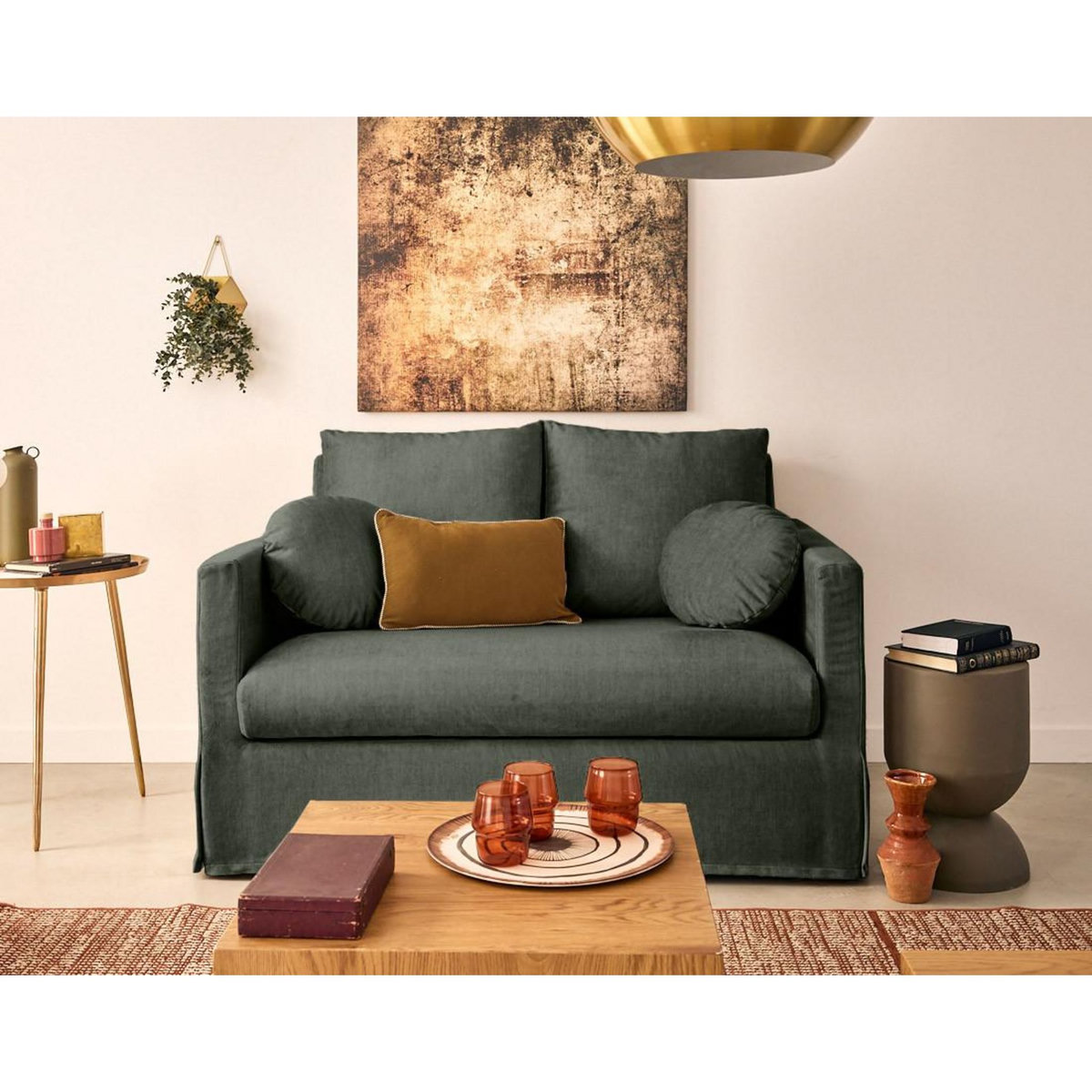 LISA DESIGN Serena - canapé droit déhoussable 2 places en velours