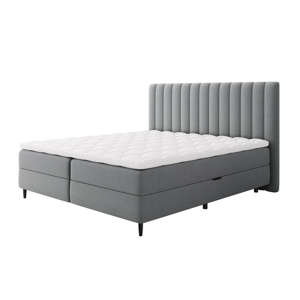 BEST MOBILIER Maria - lit boxspring - 160x200 - en velours - coffres et surmatelas inclus