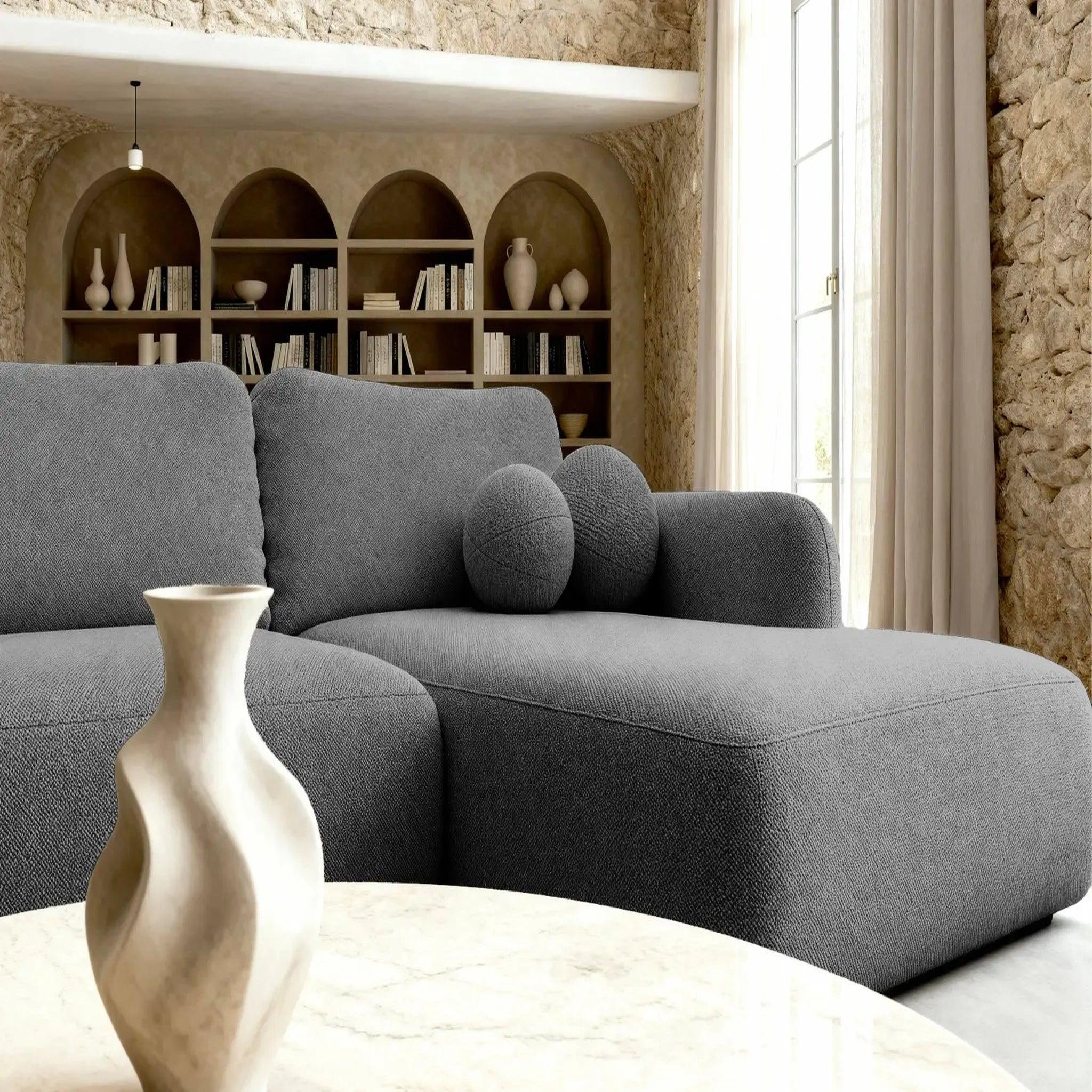 Voir la diapositive 4 : CASANOVA PARIS Gigi - canapé d'angle convertible tissu bouclette