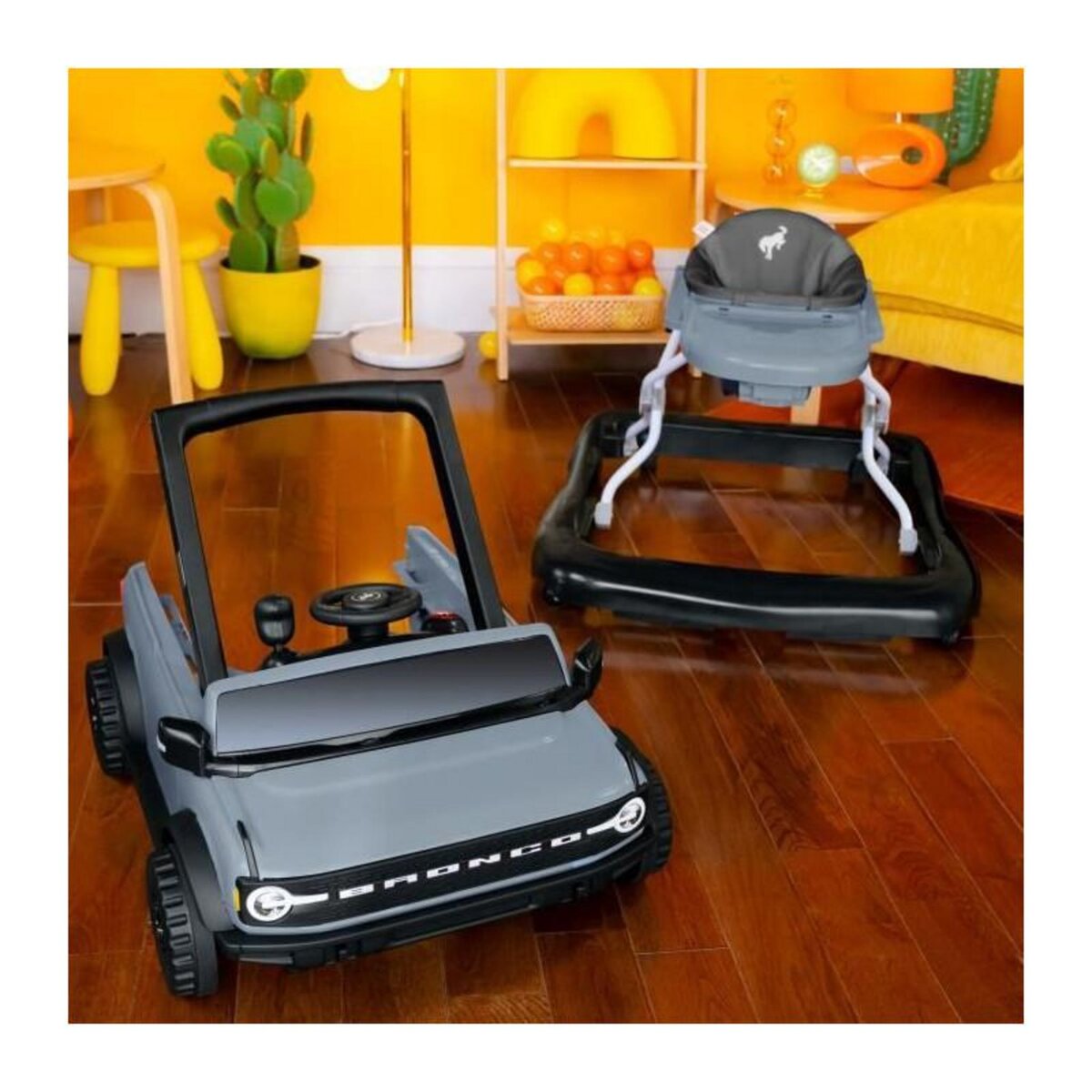 Bright Starts BRIGHT STARTS Trotteur et centre d'activités Ford Bronco 4-en-1, jouet de volant interactif et amovible, gris, a partir de 6 mo