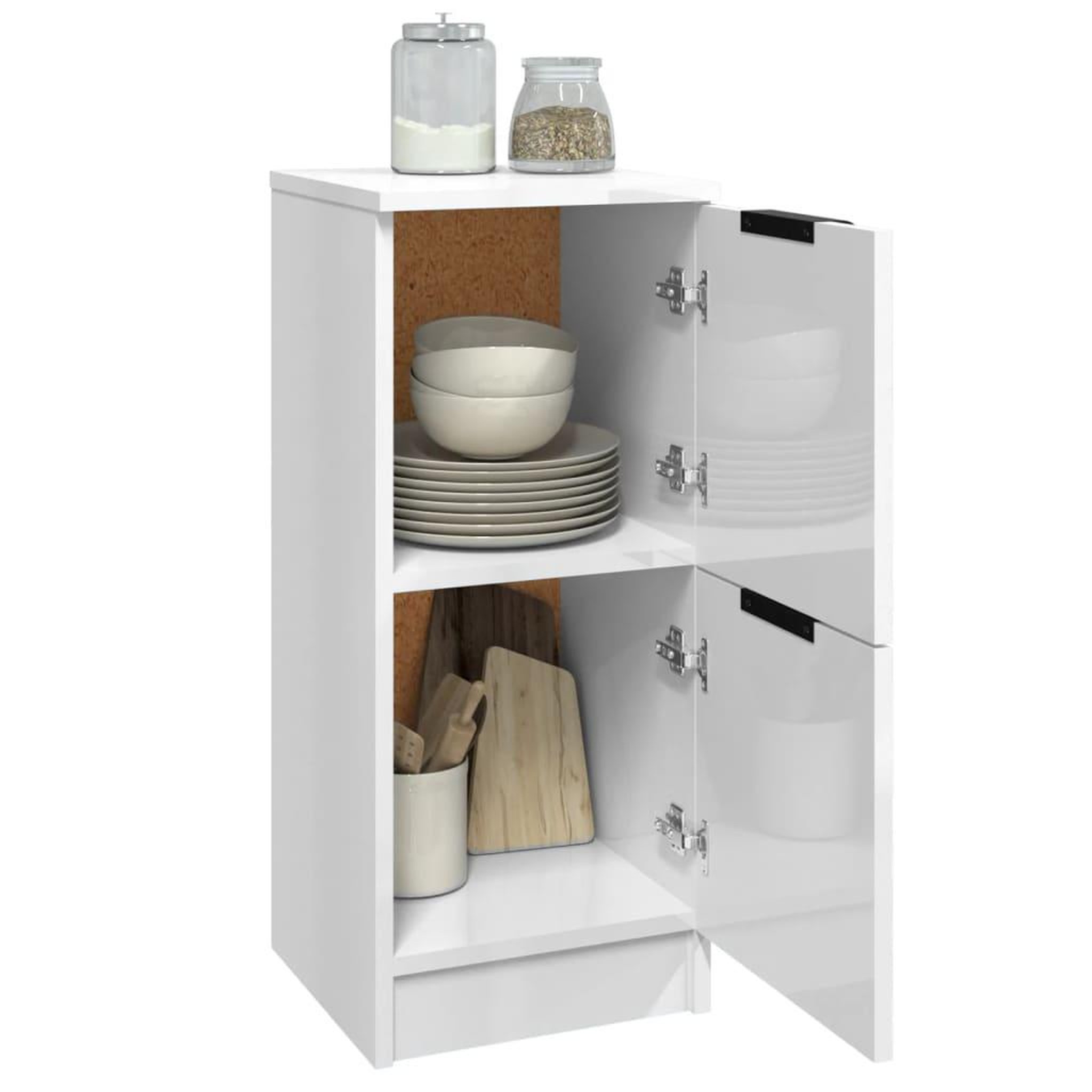 Voir la diapositive 4 : VIDAXL Buffets 2 pcs Blanc brillant 30x30x70 cm Bois d'ingenierie