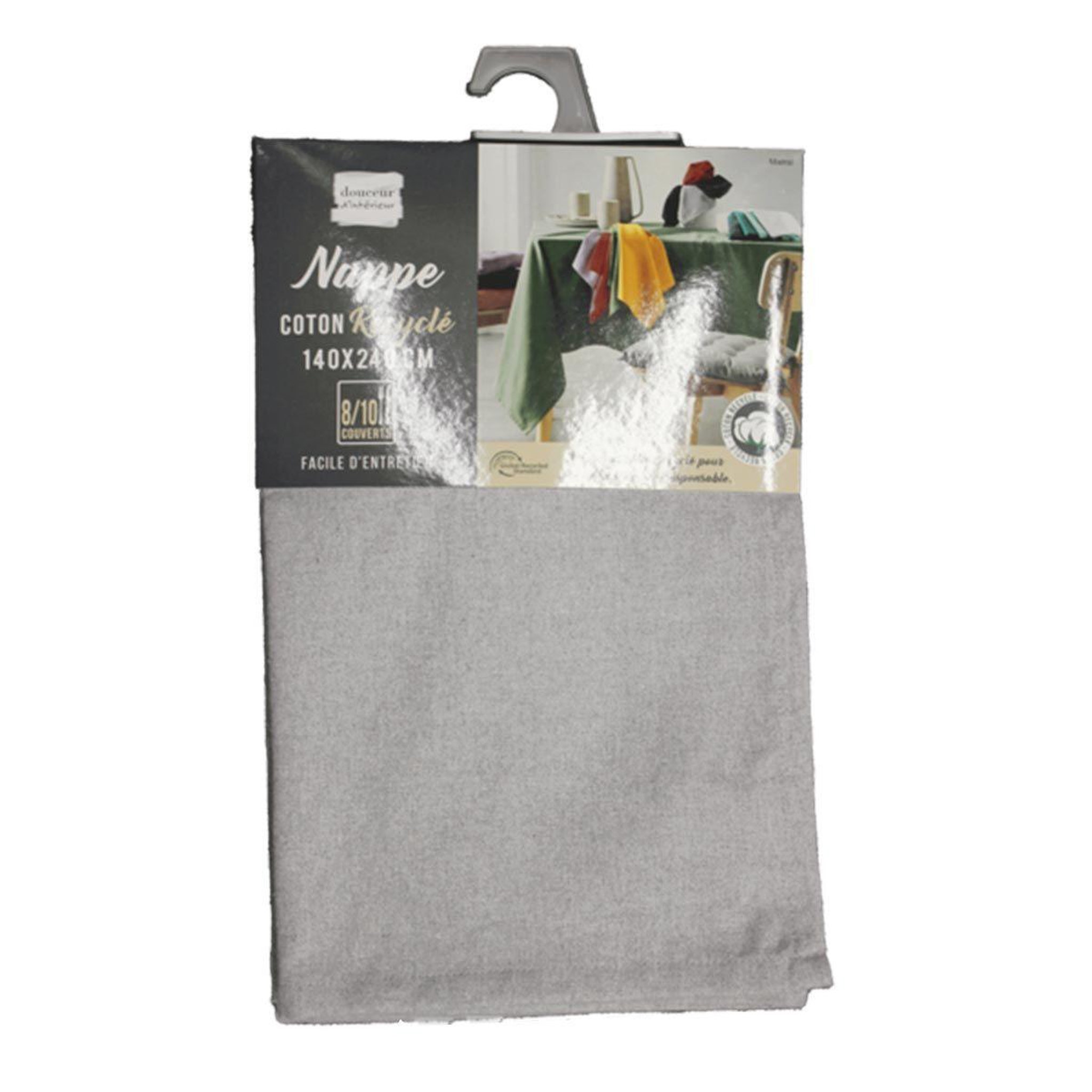 Voir la diapositive 3 : Douceur d'Intérieur Nappe rectangulaire  mistral  140x240cm gris chiné