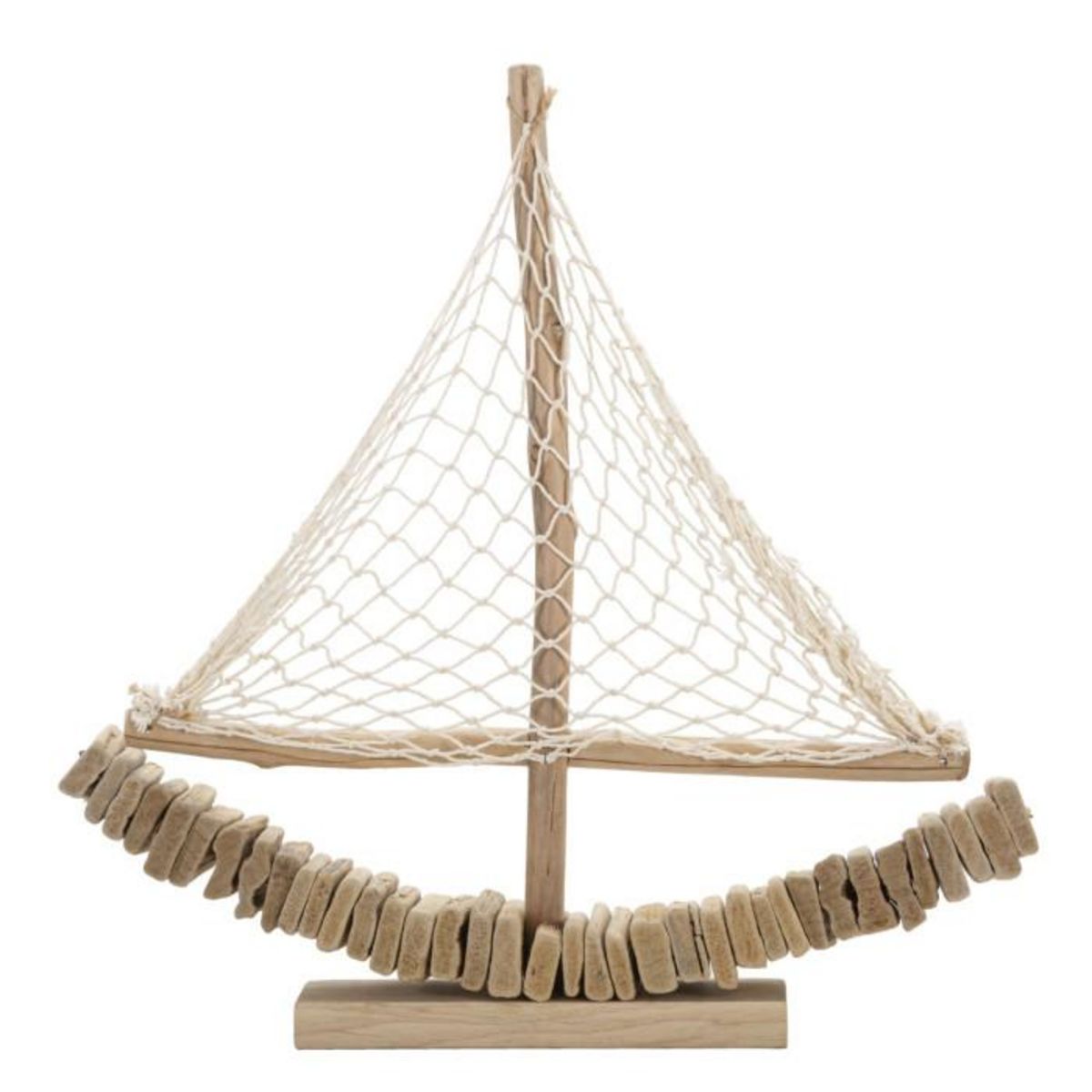 Paris Prix Bateau Voilier Déco en Bois  Tanoak  45cm Naturel