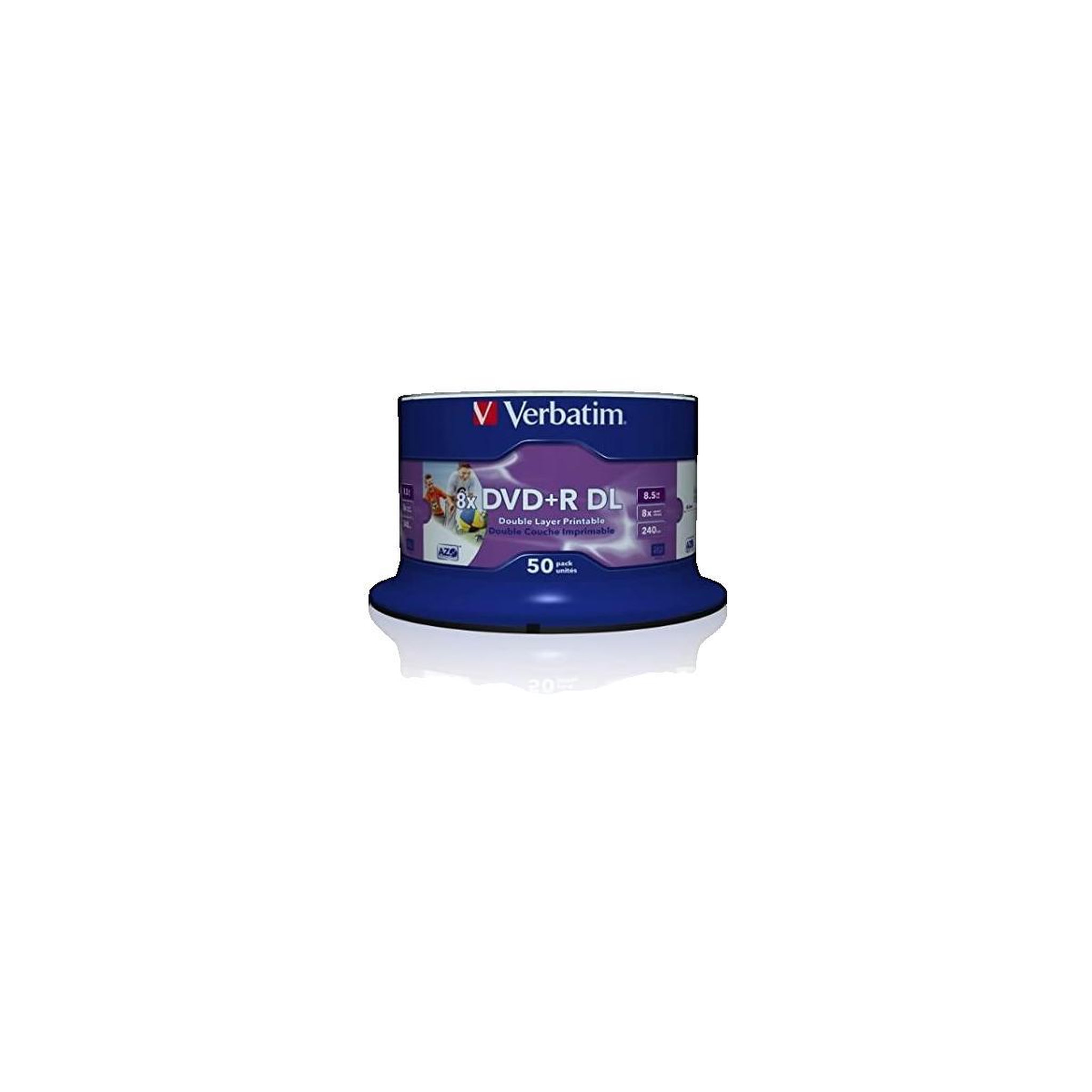 Voir la diapositive 2 : Verbatim DVD+R Double Couche Verbatim Blanc Imprimable