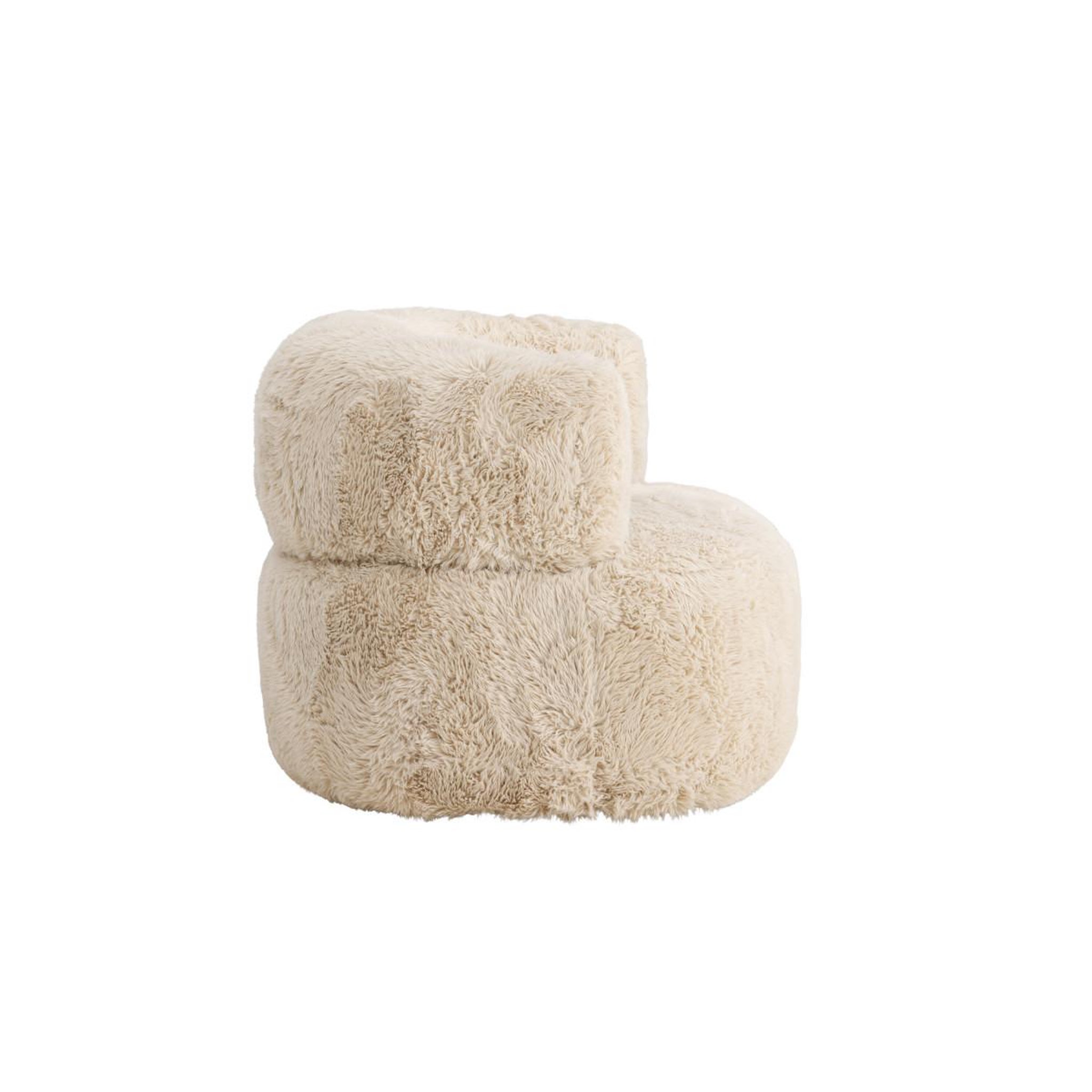 Voir la diapositive 3 : Paris Prix Fauteuil design effet fourrure  gert  87cm blanc