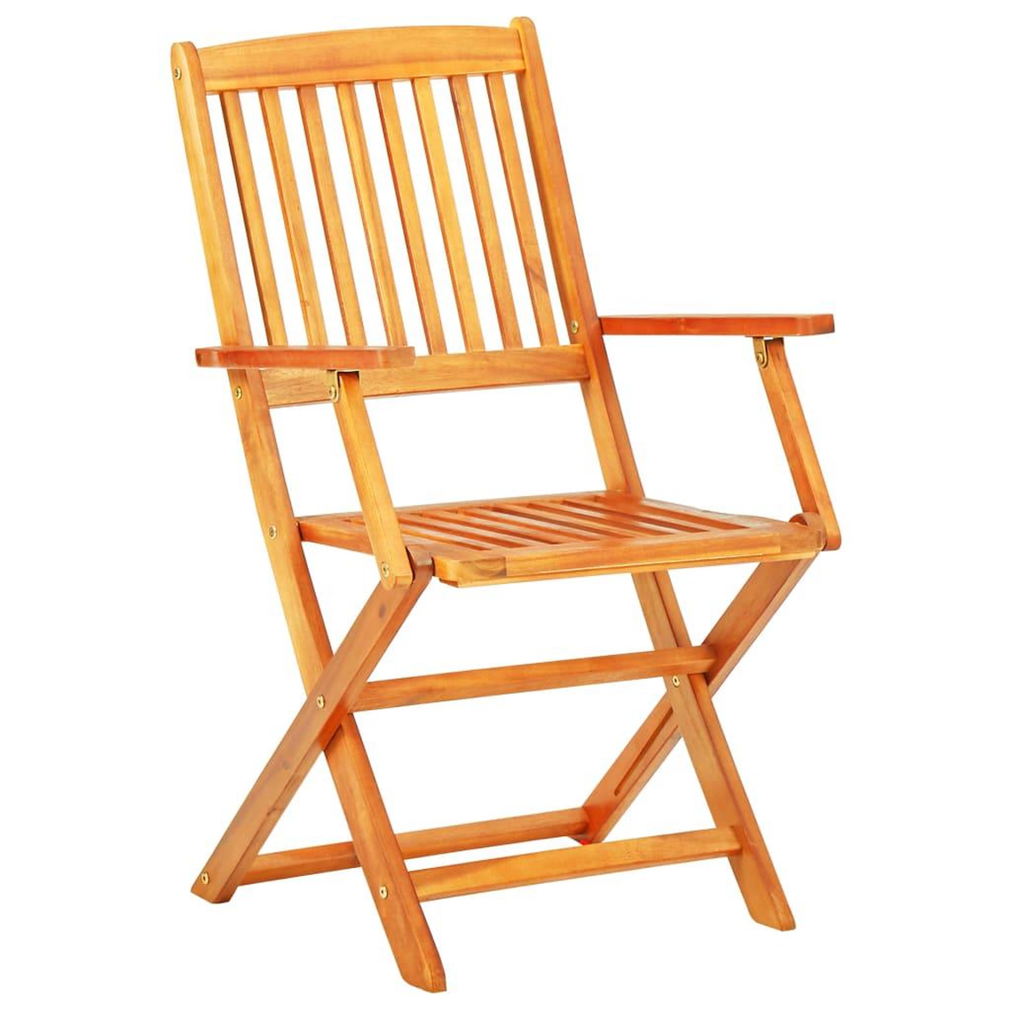 Voir la diapositive 3 : VIDAXL Ensemble a manger d'exterieur pliable 5pcs Bois d'acacia solide
