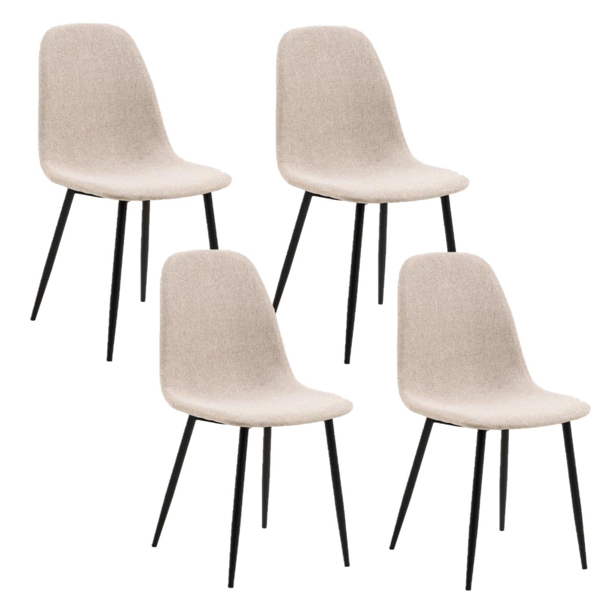 Voir la diapositive 1 : TOILINUX Lot de 4 chaises de salle à manger CLELIA